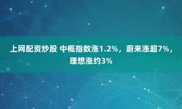 上网配资炒股 中概指数涨1.2%，蔚来涨超7%，理想涨约3%