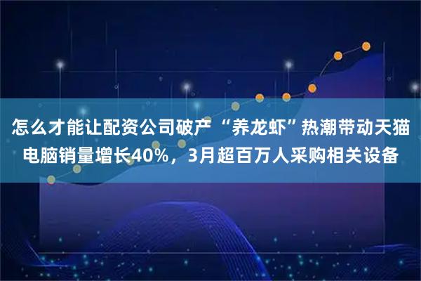 怎么才能让配资公司破产 “养龙虾”热潮带动天猫电脑销量增长40%，3月超百万人采购相关设备
