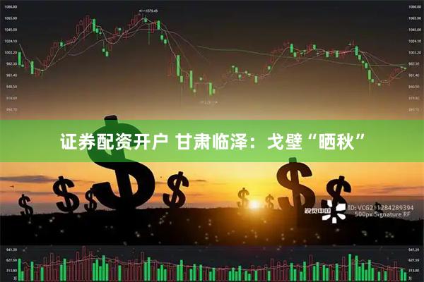 证券配资开户 甘肃临泽：戈壁“晒秋”